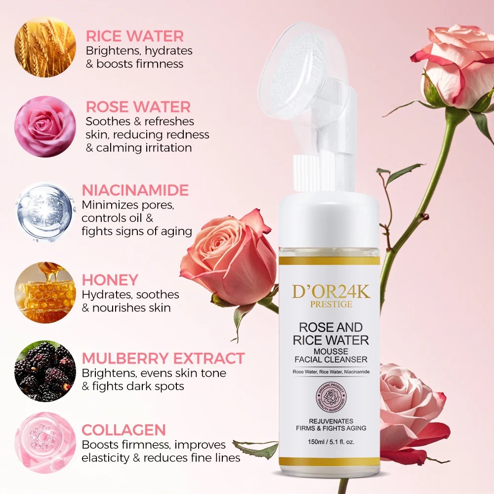 Rose and Rice Water Mousse Facial Cleanser - Picture 4 of 7